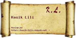 Kesik Lili névjegykártya