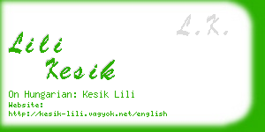 lili kesik business card